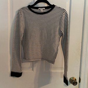Forever 21 Striped Long Sleeve Crop Top
